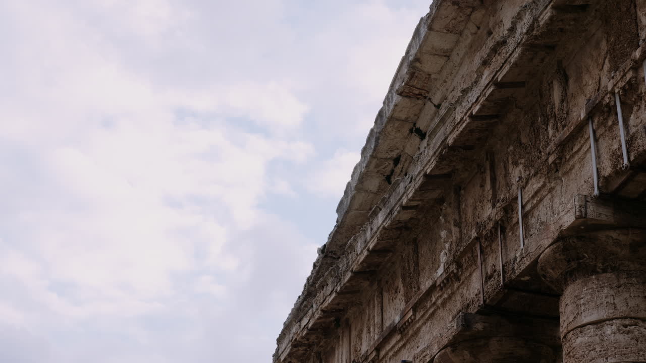 Ancient Ruins Under Cloudy Sky