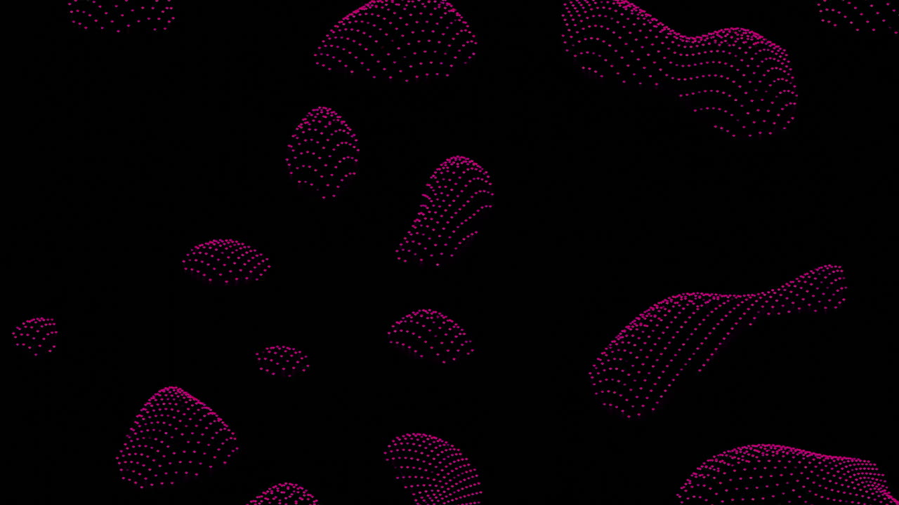 Abstract Pink Dotted Shapes on Black Background