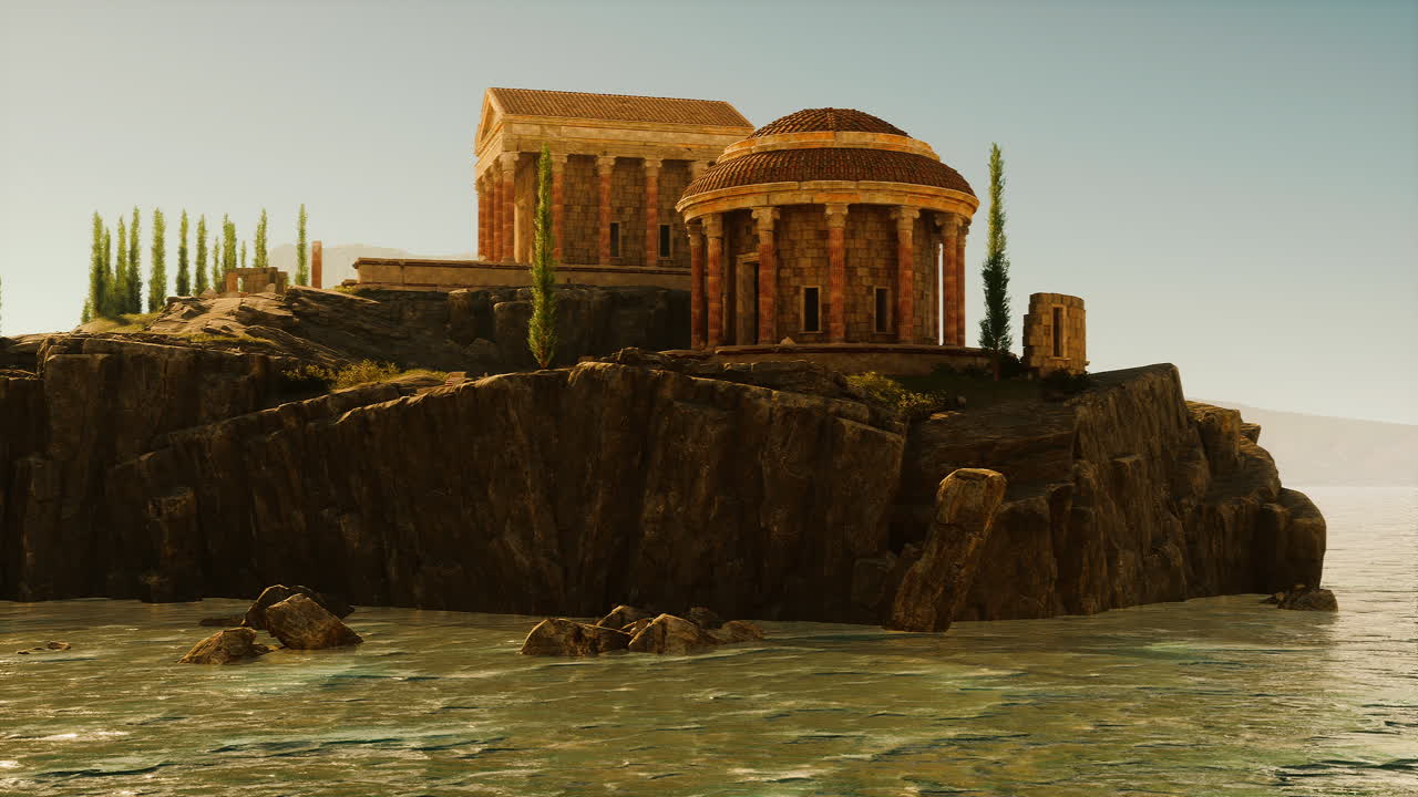 Ancient Temples on a Rocky Island