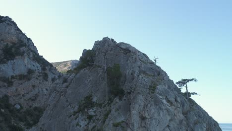 rocky mountain landscape with coastal view