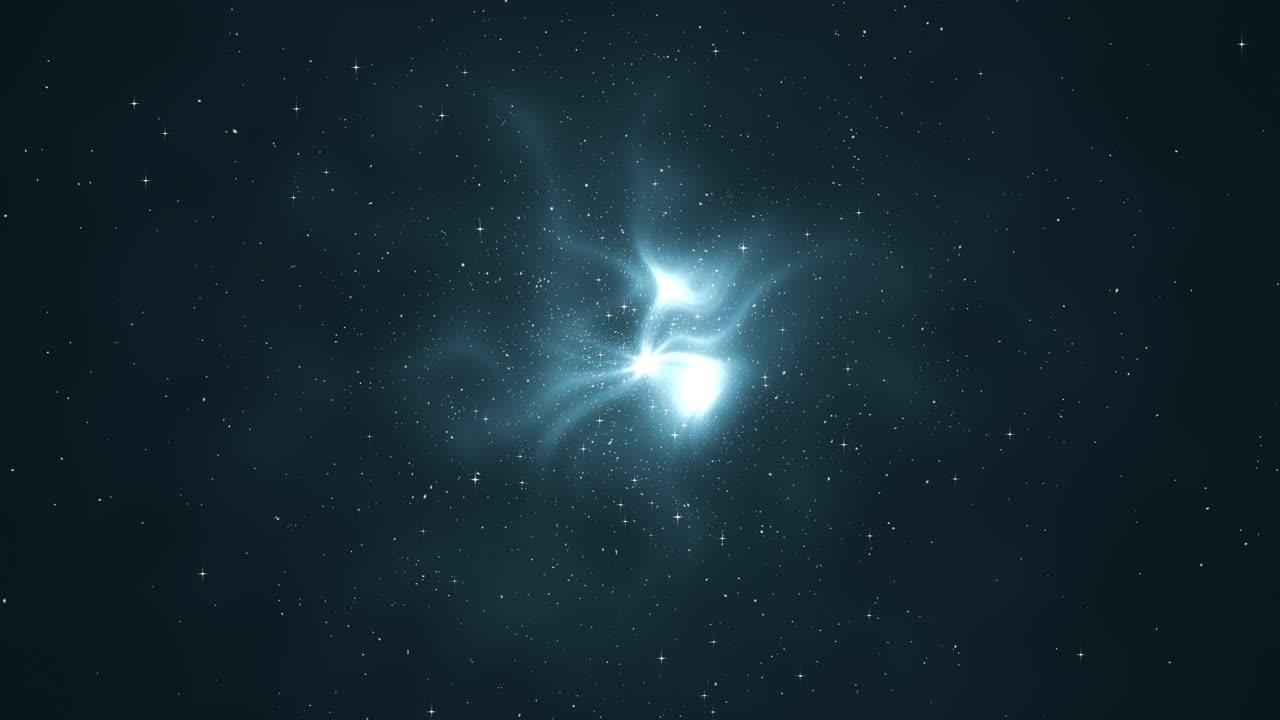 Rendering in 3D 4K di nubi e campo stellare di nebulose, viaggio scenico nello spazio profondo in una galassia a spirale infinita