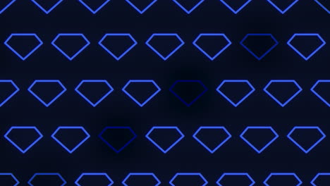 bold blue diamond pattern shines on black background