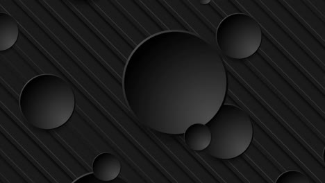 black paper stripes and circles abstract motion background