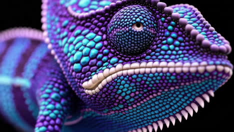 camaleón colorido en una rama