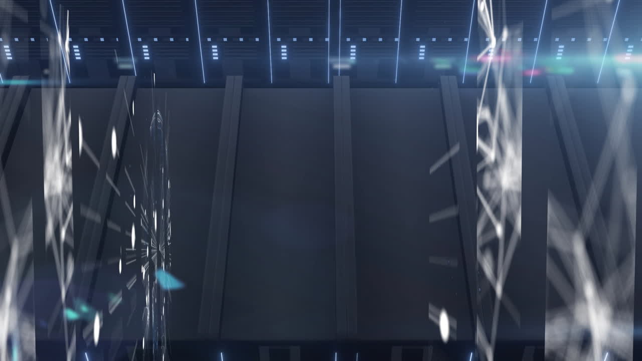 컴퓨터 서버를 통해 데이터 처리의 애니메이션