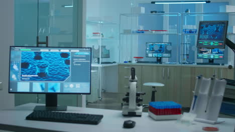 interior of modern scientist modern biological lab with empty background