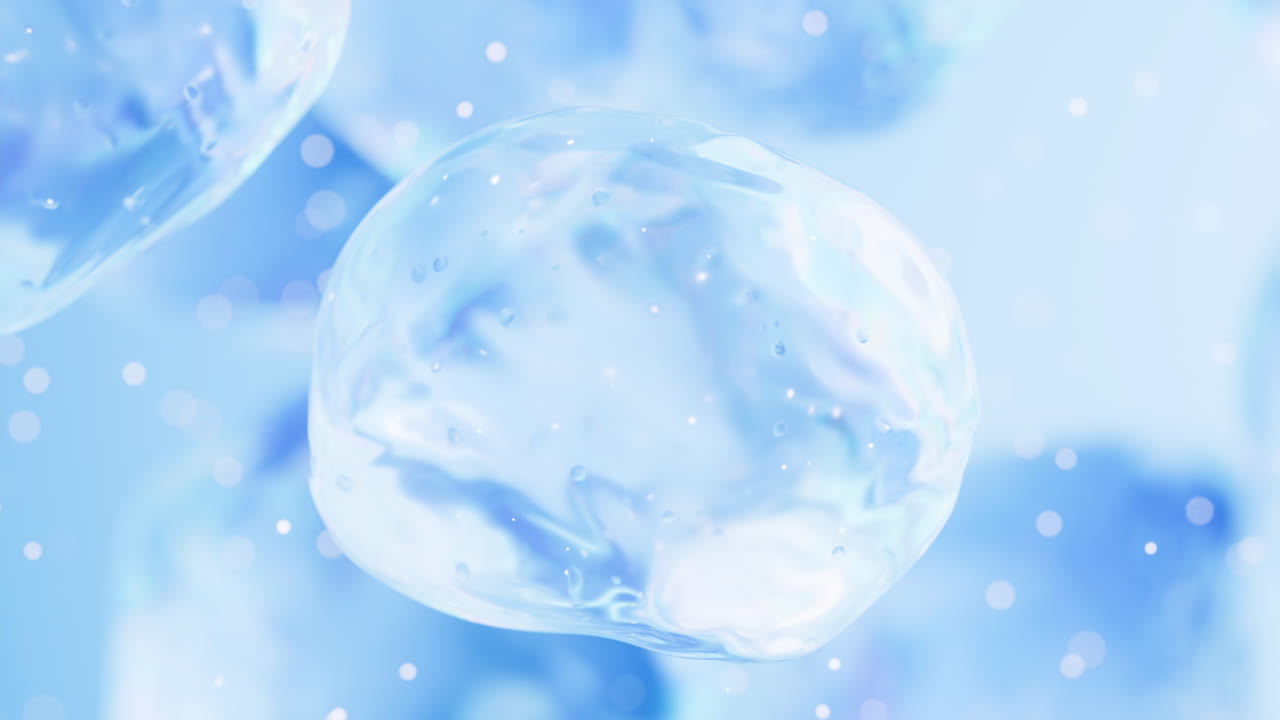 투명한 거품과 그라디언트 색상, 3d 렌더링