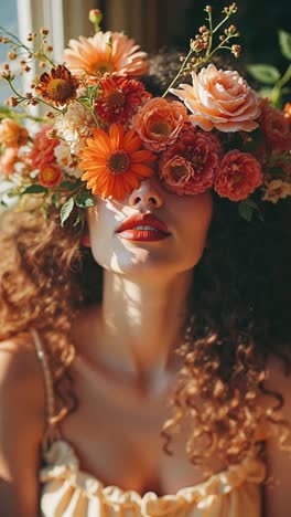 woman with floral crown