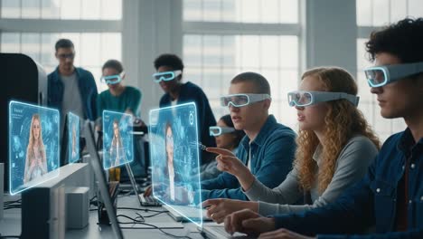 engaging students in an interactive learning environment with advanced technology and virtual reality using vr headsets in a classroom setting