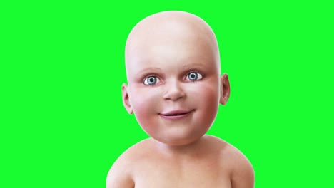 bebé de habla graciosa, niños. pantalla verde animación realista.