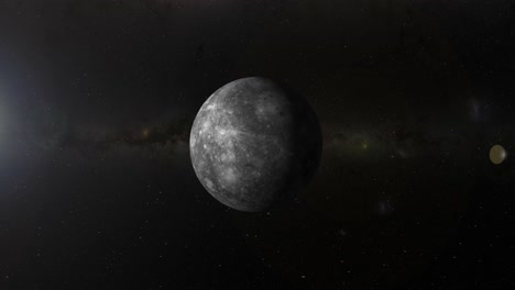 timelapse of mercury rotating in the cosmos