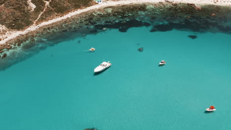 boats on the turquoise ocean