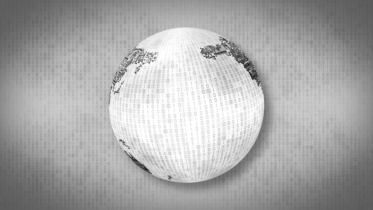 이진 데이터와 함께 회로 보드 글로브