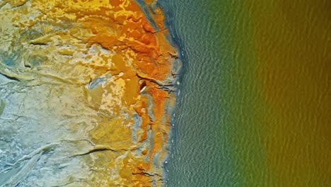 colorful textures on sandy terrain at mine site in huelva