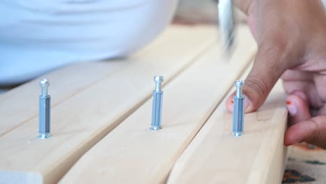 assembling wooden furniture or structure
