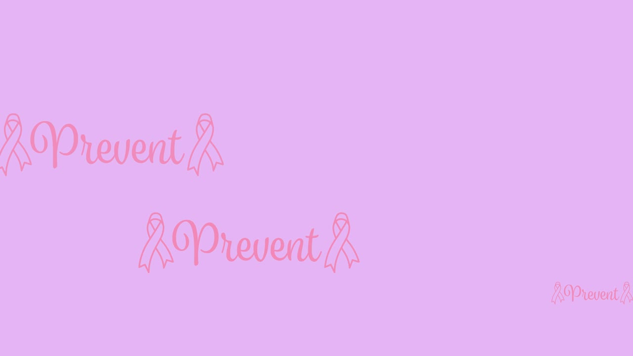 複数のピンクのリボンロゴと胸のアニメーションが白い背景に表示されるのを防ぐ