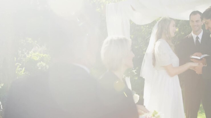 Bride parents are happy about marriage talking with each other 4K 4k