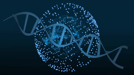 animation of spots and dna strand over globe