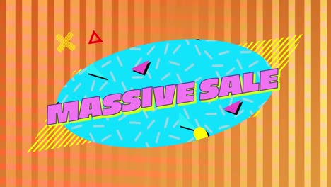 Massive-sale-graphic-on-blue-oval-with-orange-striped-background-