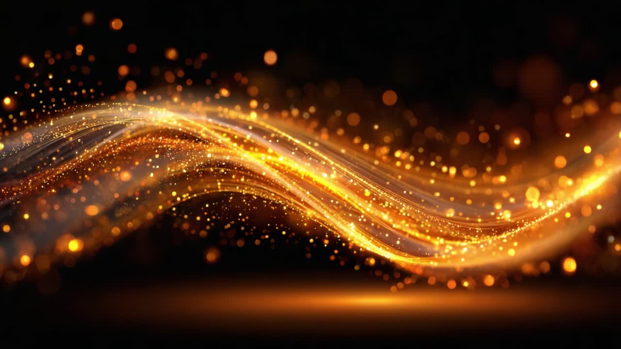 Illuminating Waves of Golden Light: A Mesmerizing Dance of Sparkling ...