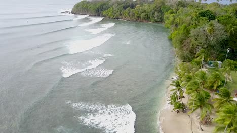 Aerial-shot-of-Mt.-Irvin-Beach,-Tobago