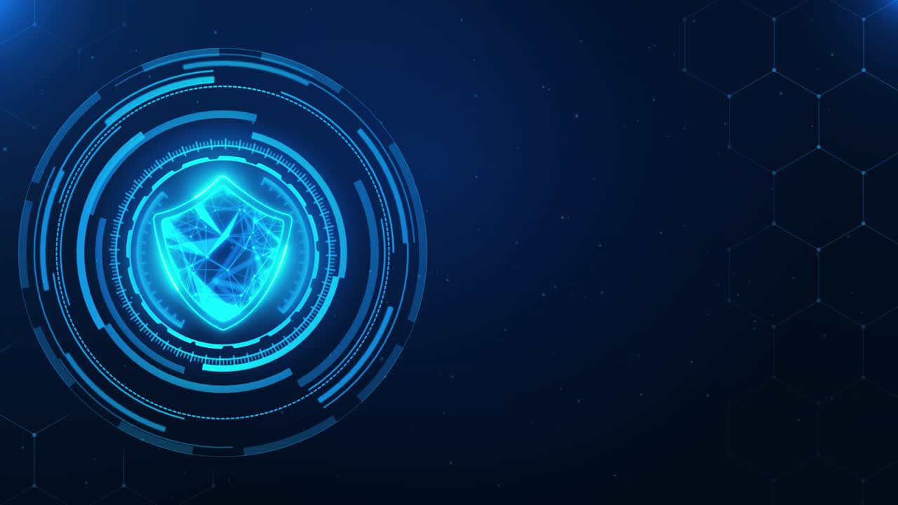 4k loop animation security lock loading connection line for futuristic cyber technology network