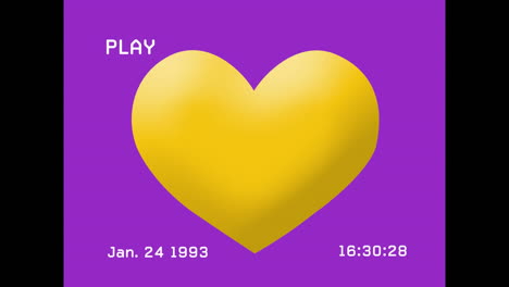 animación del icono del emoji del corazón sobre la pantalla con ruido