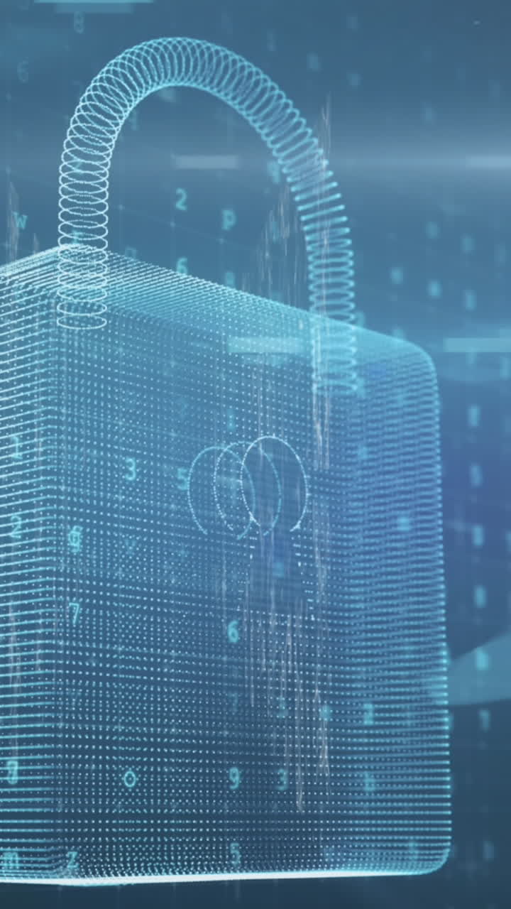 animación del procesamiento de datos a través de un candado de seguridad en línea