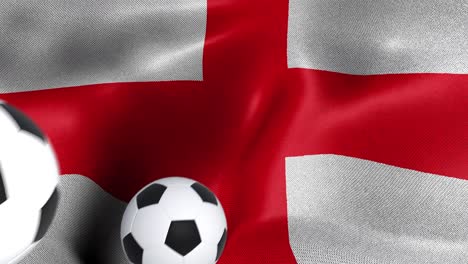flag of england with soccer balls