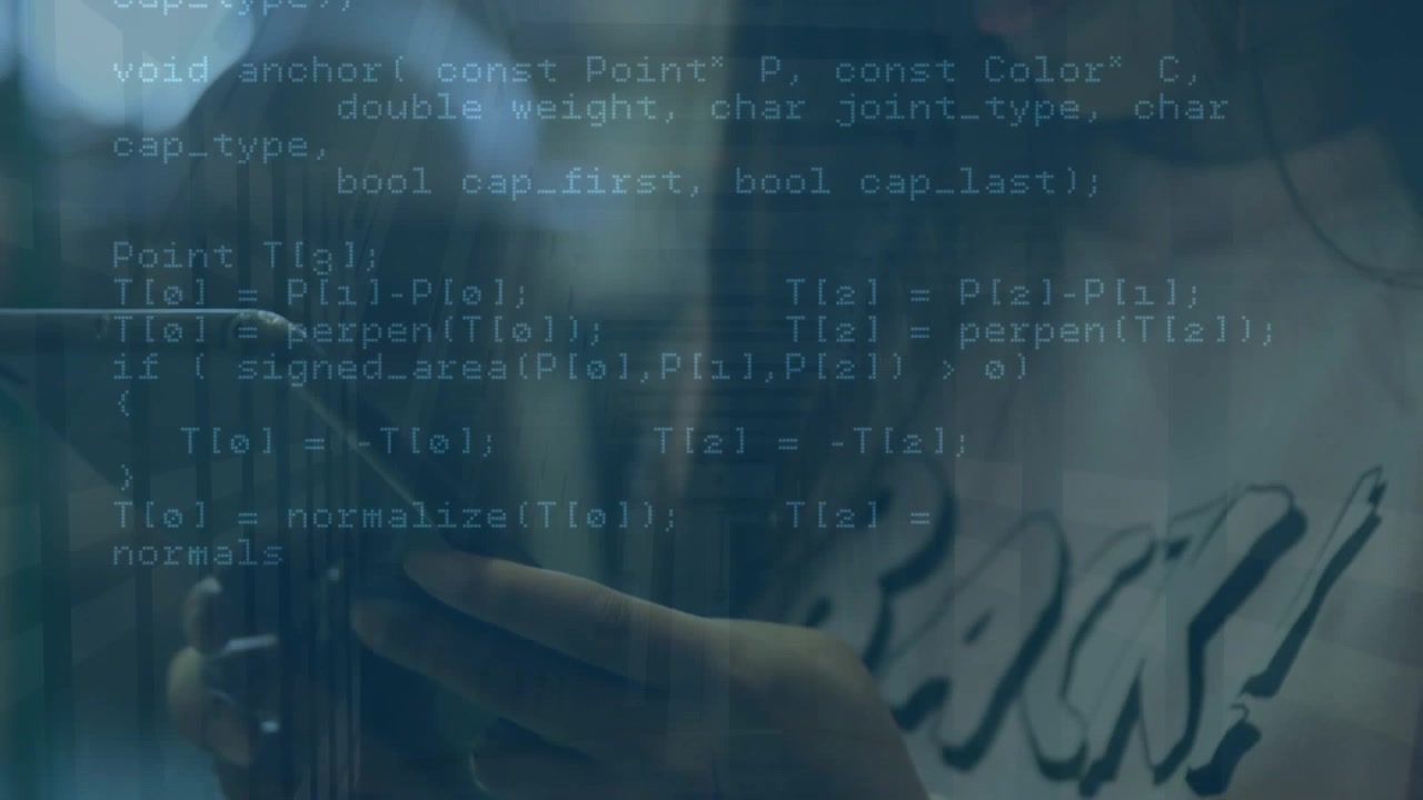 Digital Code Overlay on Person Using a Smartphone