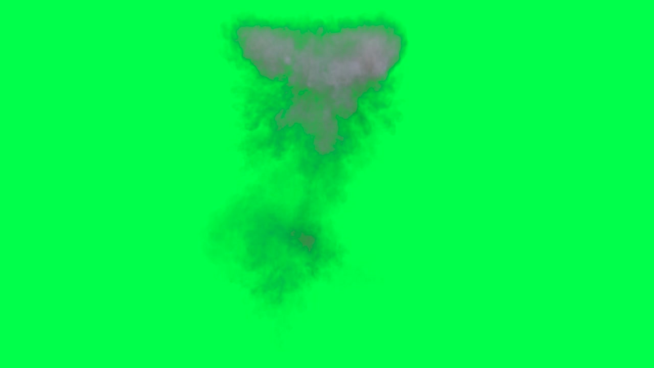 Effetti di esplosioni e fumo su schermo verde