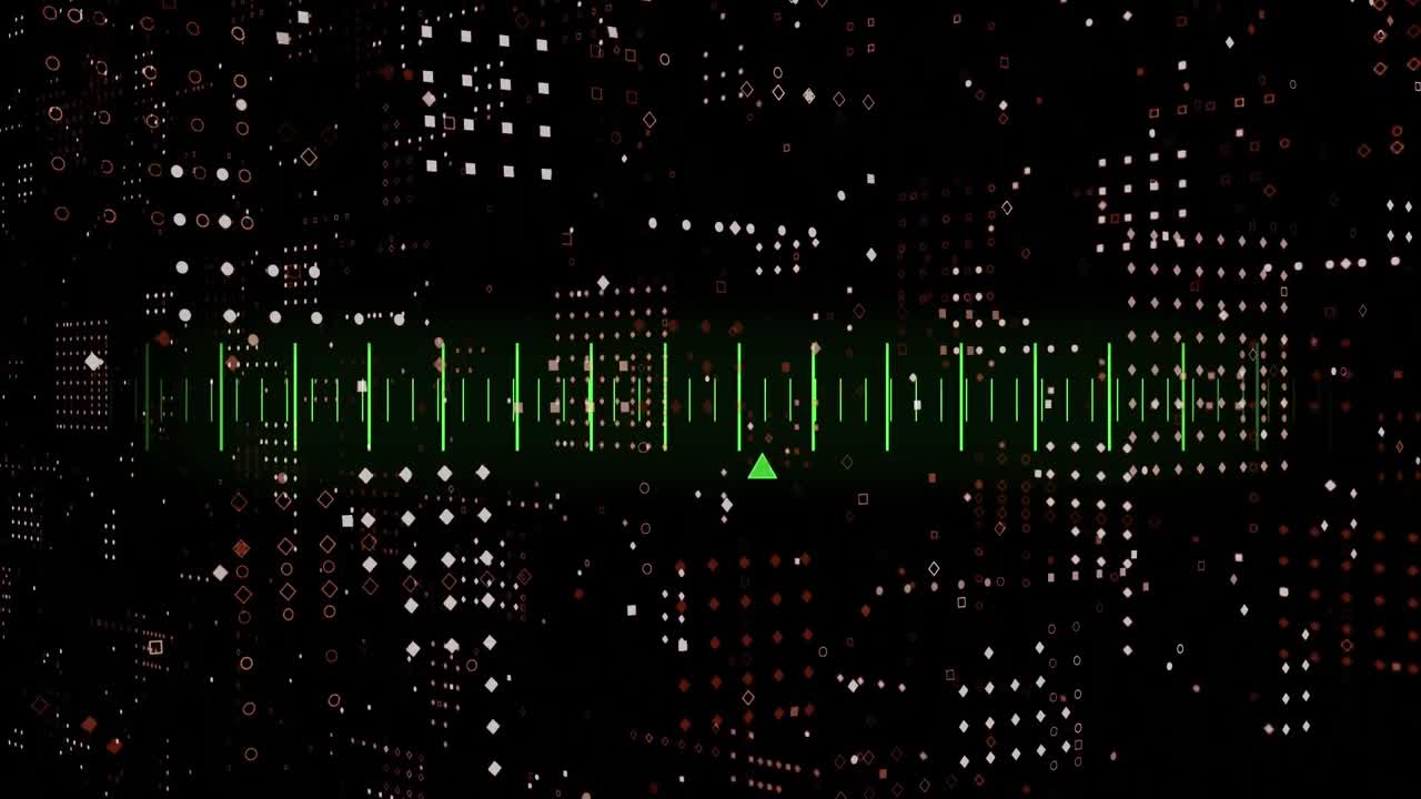 animación del procesamiento de datos sobre formas sobre fondo negro