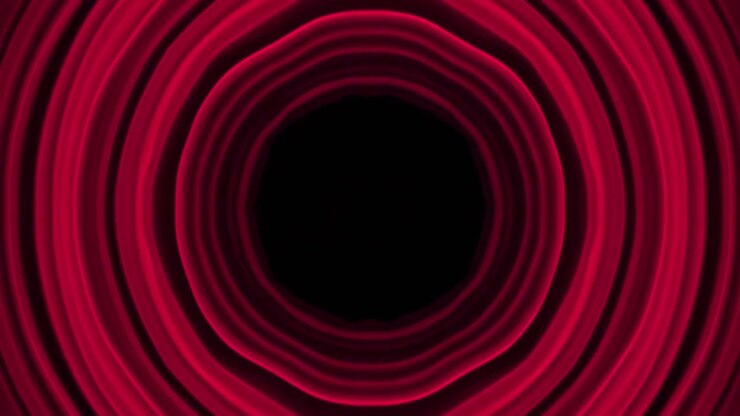 Abstract Red Concentric Circles Expanding Outward