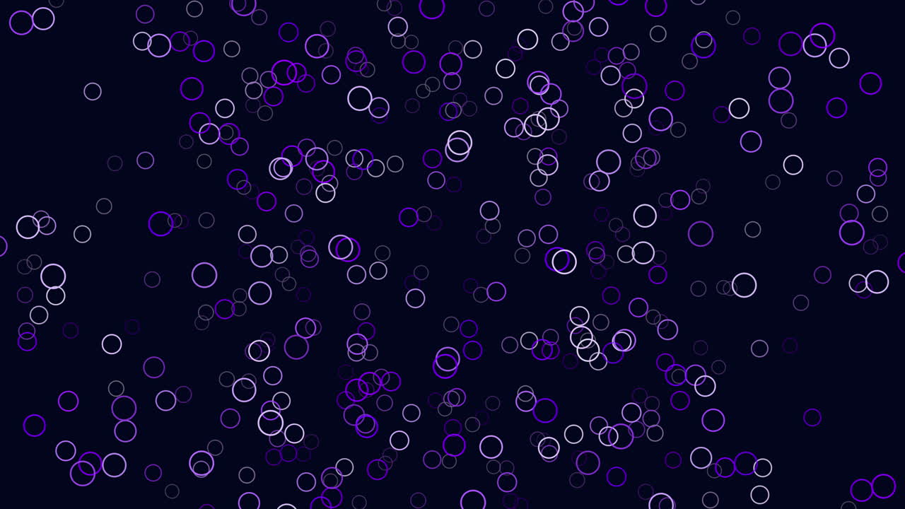 Purple circles in symmetrical flow on a black background