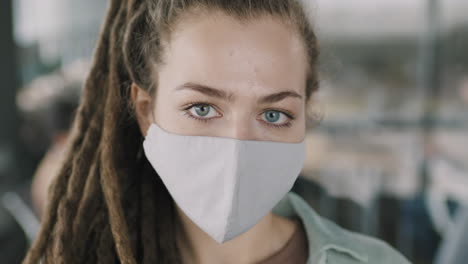 woman wearing mask