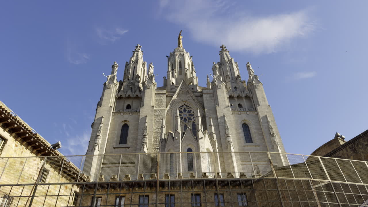 Facade of a Gothic Revival Church in Barcelona