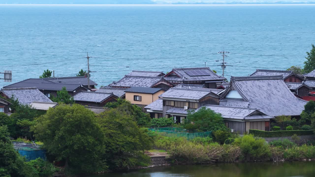 Japanese Houses in Shiga Prefecture, Rural Japan Establishing Shot