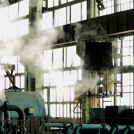 overhead crane in factory workshop