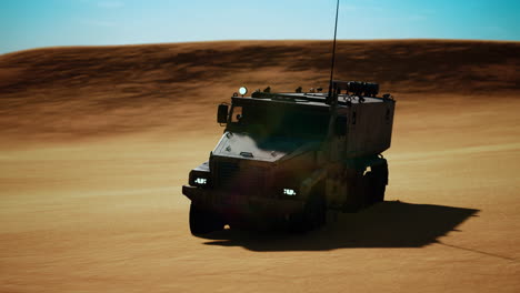 Armoured-military-truck-in-desert