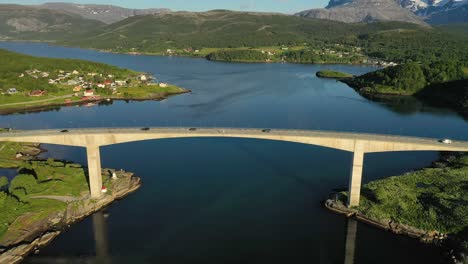 Bridge-over-Whirlpools-of-the-maelstrom-of-Saltstraumen,-Nordland,-Norway.-Beautiful-Nature-Norway-natural-landscape.