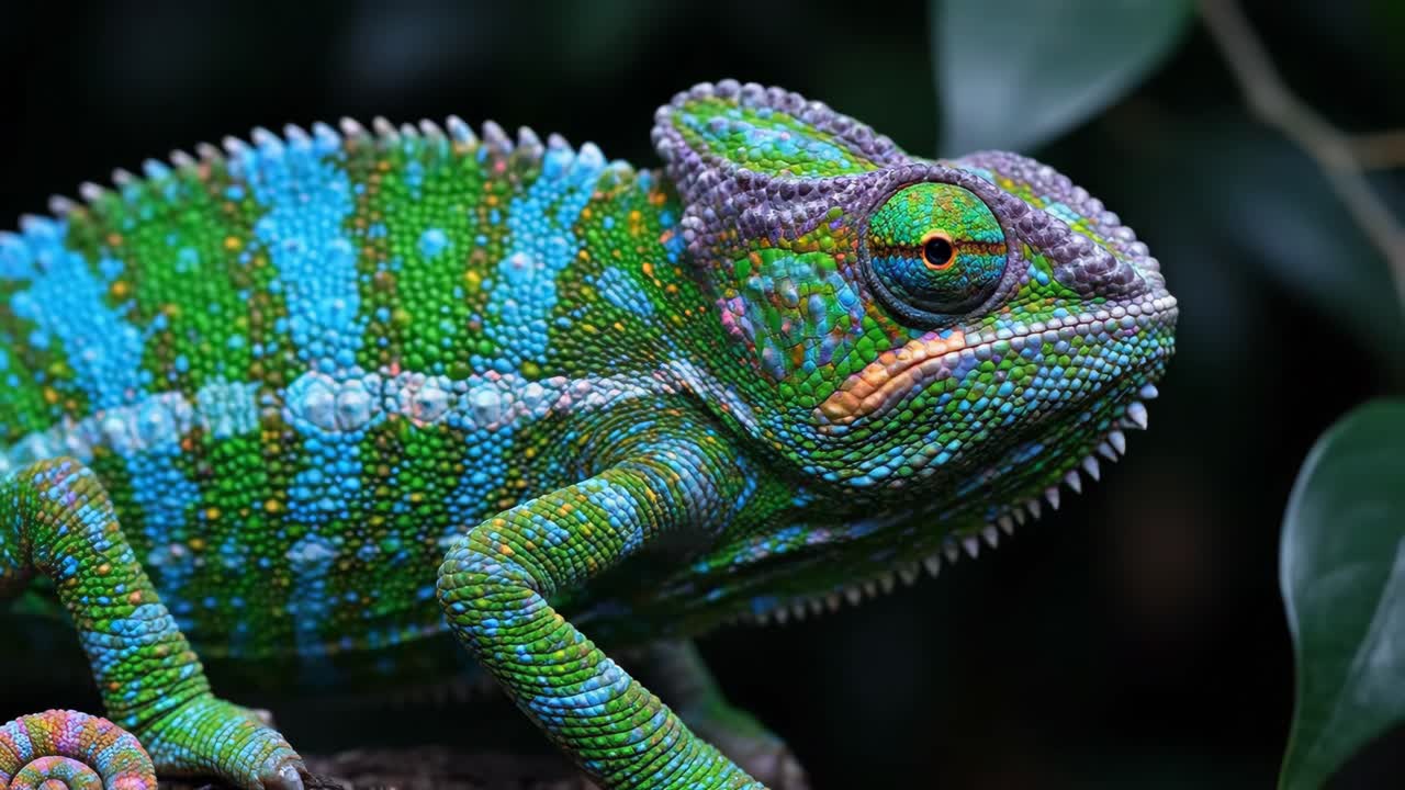 Colorful Chameleon Close-Up
