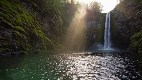 stunning waterfall in a lush forest