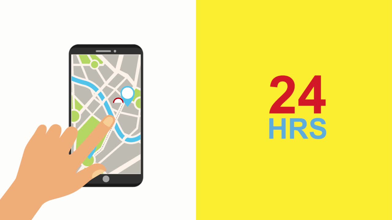 servicio de taxi las 24 horas con mapa de navegación gps móvil