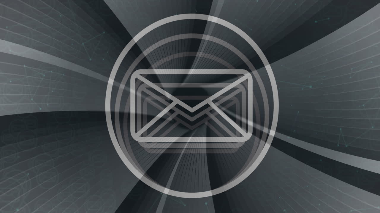 Animazione di icona email su iride grigia