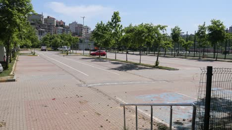 city parking lot on a sunny day