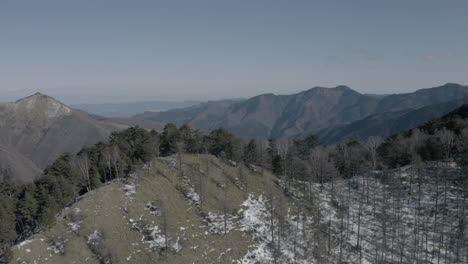 Drone-shot-of-winter-mountain-in-Japan