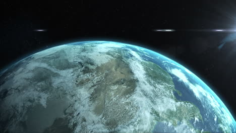 vista por satélite de la tierra y la luna