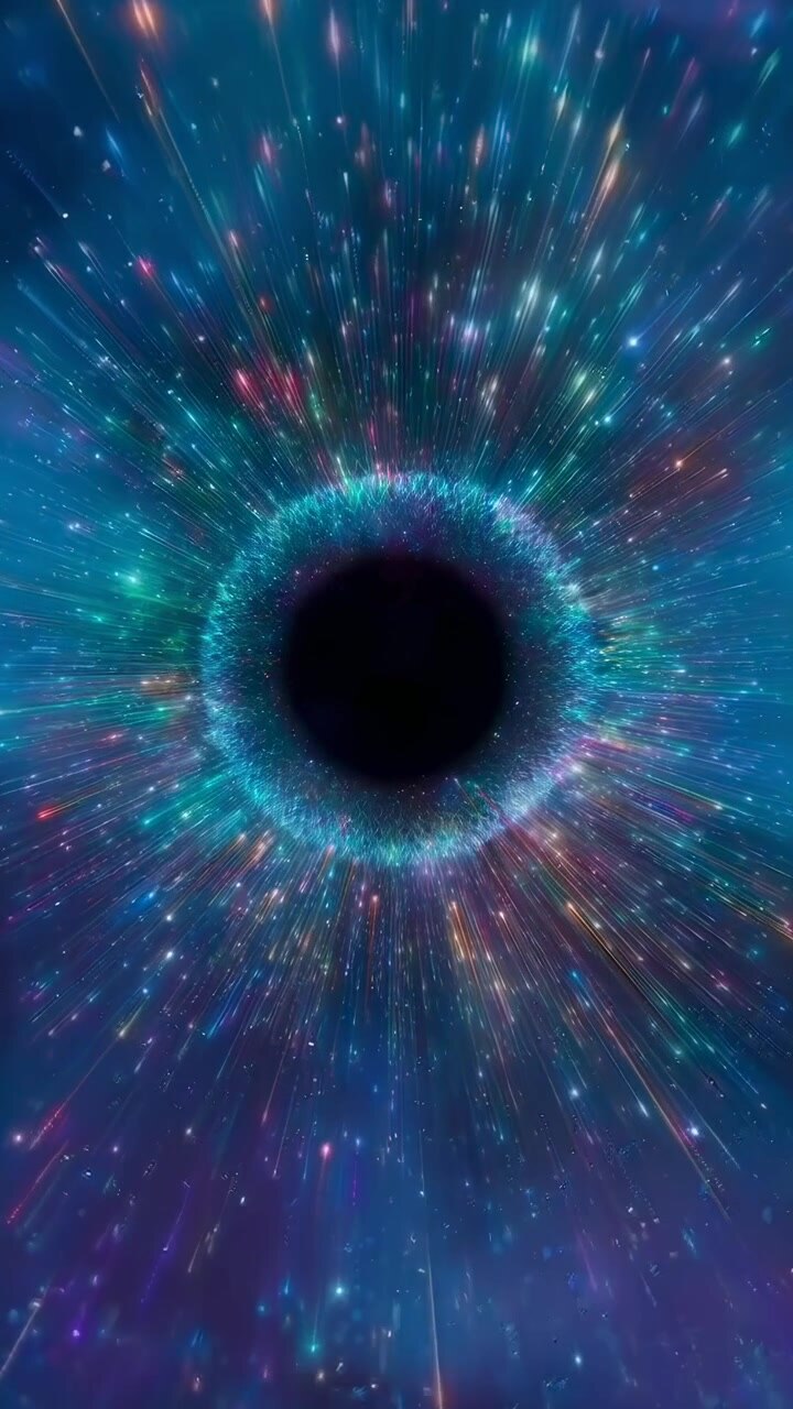 Abstract Animation of a Glowing Black Hole in Deep Space