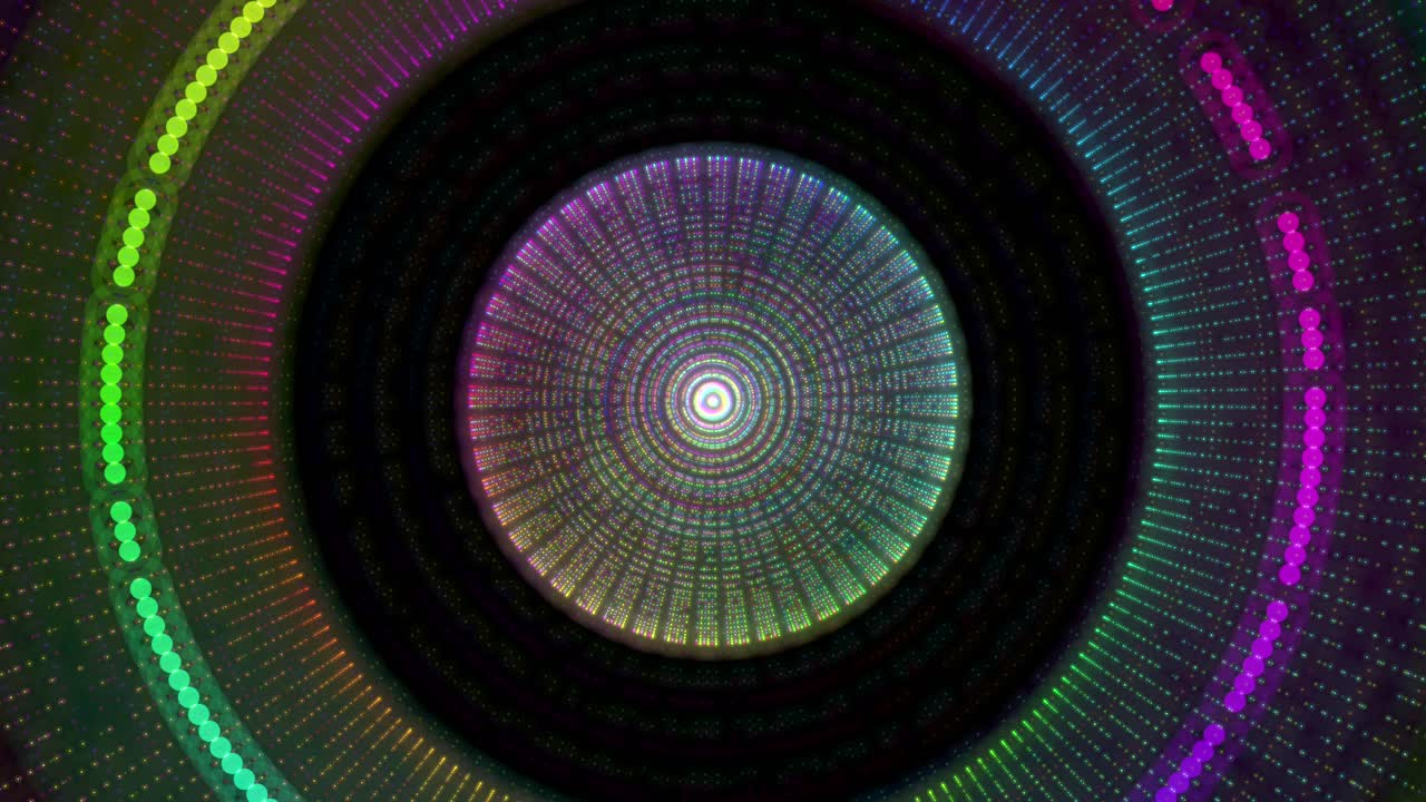 Colorful concentric rings expanding outward, creating a vibrant abstract visual effect