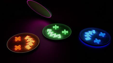 neon circles with geometric patterns